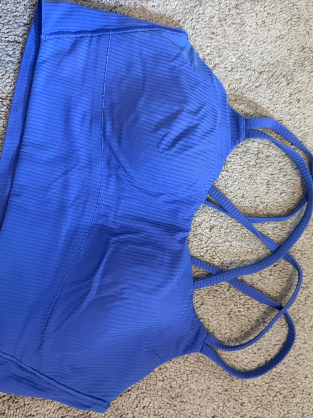 lululemon athletica Blue Ribbed Strappy Sports Bra